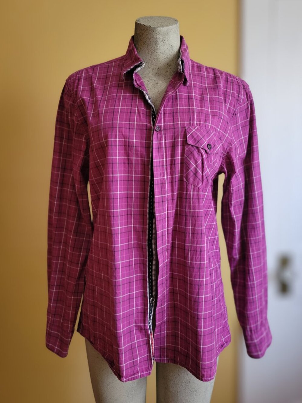 English Laundry Christopher Wicks Purple Plaid Shirt - L
